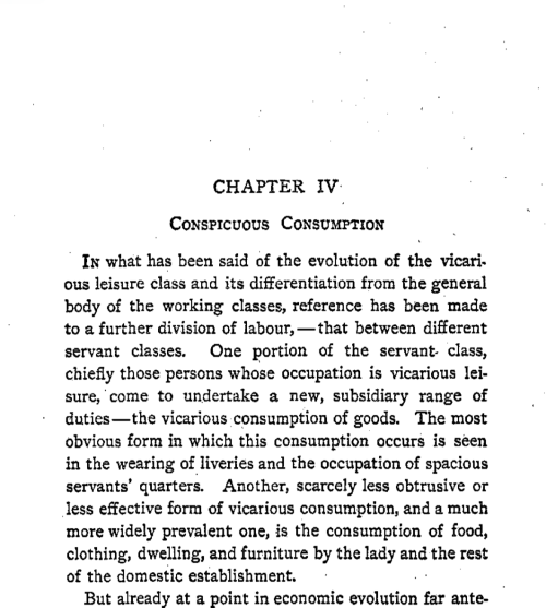 Veblen, Thorstein. “The Theory of the Leisure Class: An Economic Study of Institutions.” The Macmillan Company, 1912.